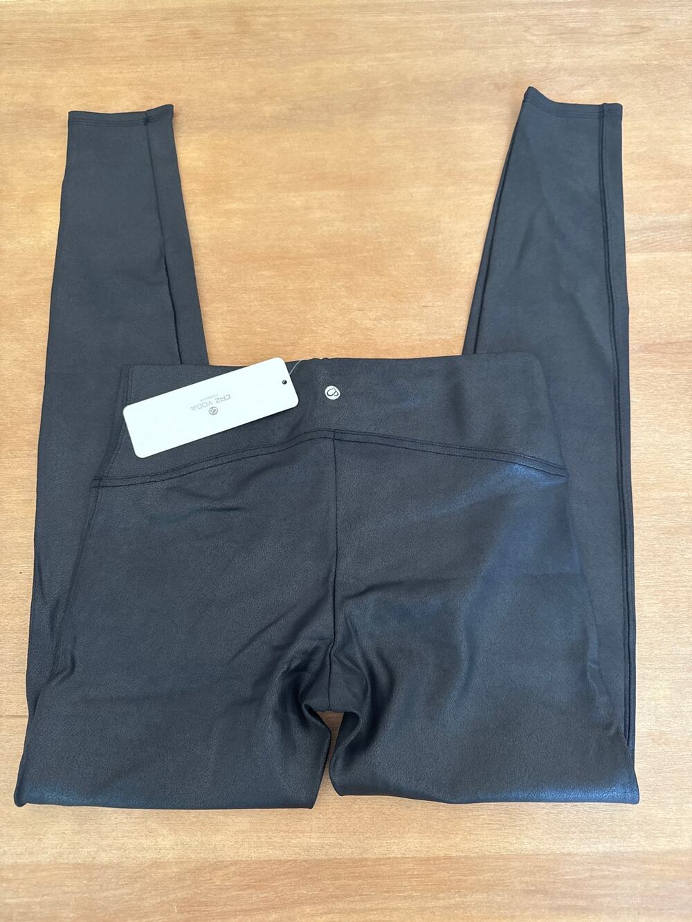Crazy Yoga Medium Legginngs Faux Leather Black Foil